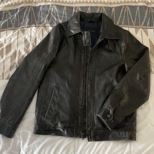 Tommy Hilfiger Dark Brown /Size M - Men's-  faux leather jacket